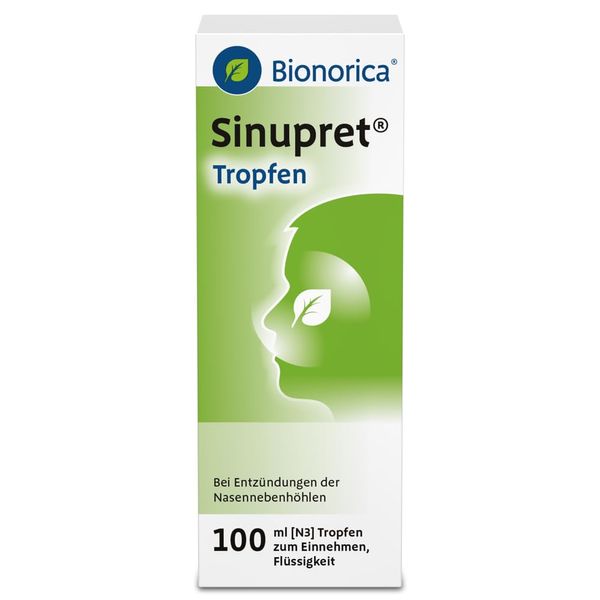 Sinupret Tropfen – die flüssige Alternative bei Nasennebenhöhlenentzündung mit Schnupfen. Löst den Schleim, öffnet die Nase und befreit den Kopf, für Erwachsene, 100 ml