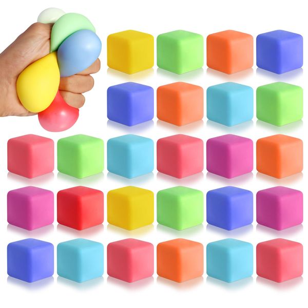 40 Pack Slow Rising Stress Cube Fidget Toys, Squishy Balls Sensory ...