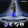 Maximm Cat 6 Ethernet Cable, 12 ft, 5 Pack Easy-Hide Flat Super-Durable Black and White Braided Network LAN Internet CableCord