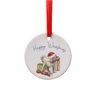 Image Industry Cavapoo Blonde Ceramic Circle Decoration Festive - Dog Gift- Hanging Decoration - Tree Decoration