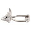 David Van Hagen Mens Fox Head Cufflinks - Silver