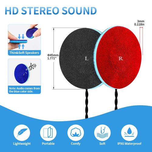 MMUSS Sleep Headphones Wired with Stereo. Perfect for Sleeping