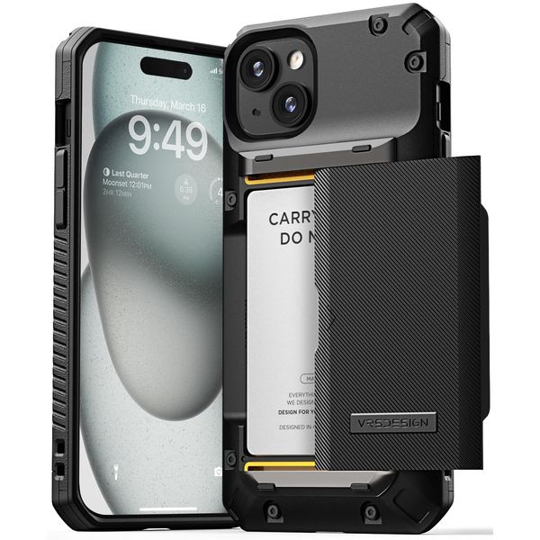 [VRS] iPhone 15 Plus Compatible Case, Shockproof, Card Storage, Strap Hole, Smartphone Case, Shockproof Case [Compatible with Apple iPhone 15 Plus iPhone 15 Plus] iPhone 15 Plus Case Damda Glide Pro