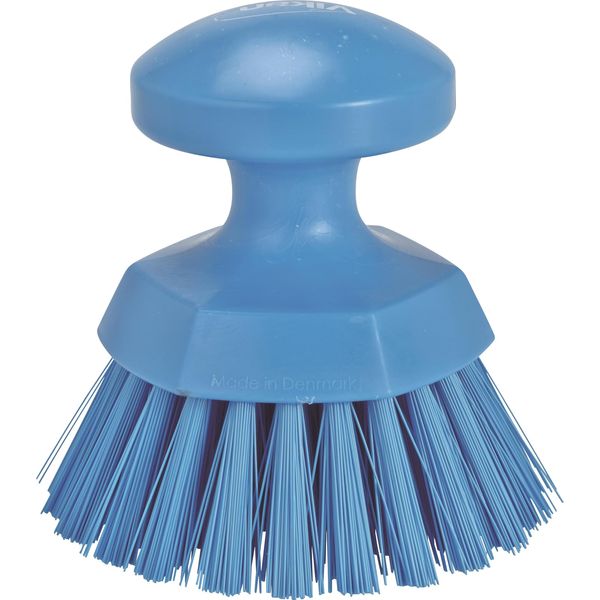 Vikan 38853 Hand-Held Scrub Brush, Polypropylene, Polyester Bristle, 110mm,Blue
