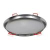 La Paella 45 Inch Polished Steel Paella Pan Silver Red