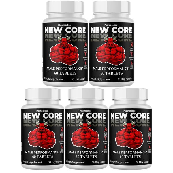 New Core - Male Stamina Support, Performance Supplement - 5 Bottles