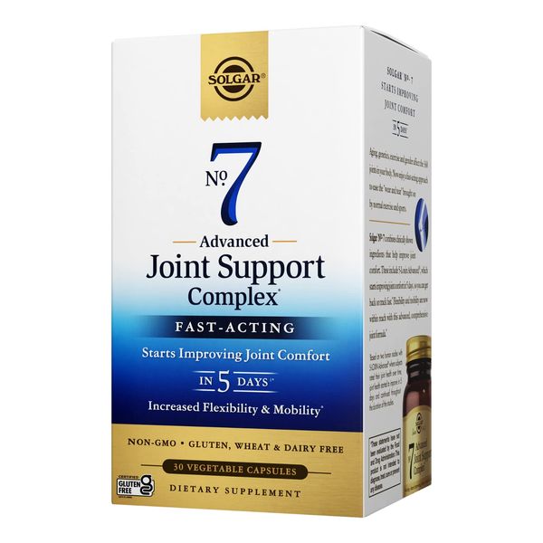 Solgar No. 7, 30 Vegetable Capsules - Joint Support & Comfort - Increased Mobility & Flexibility - Supplement for Men & Women - With Ester-C Vitamin C - Gluten Free, Non GMO, Dairy Free - 30 Servings