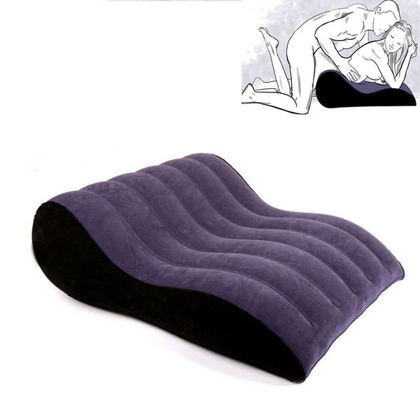 KIPETTO Inflatable Bed Pillow Support Pillow Portable Magic Cushion Body Pillow for Couples, Positioning for Deeper Position Support Pillow, PVC Flocking Travel Pillow