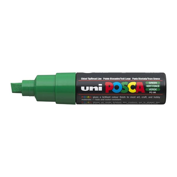 Posca UNI PC-8K CHISEL TIP MARKER PEN- GREEN (BOX OF 6)