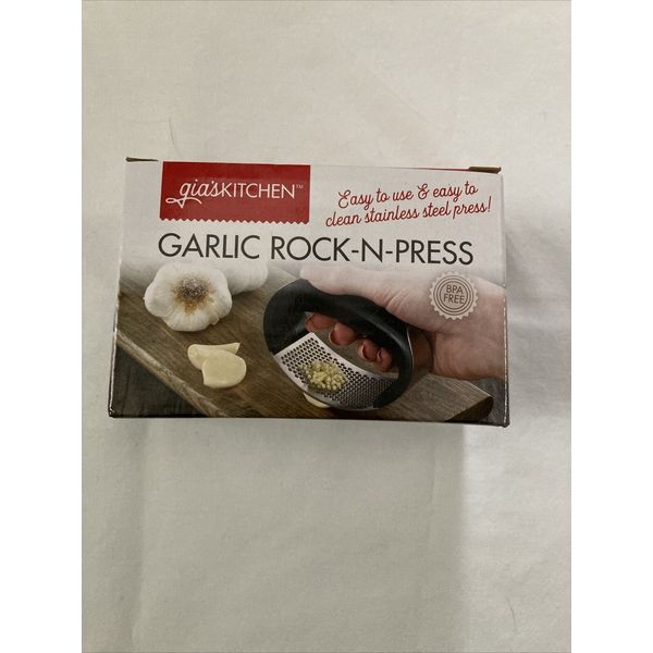 kitchen gadget garlic press roller rocker stainless steel, chef presser