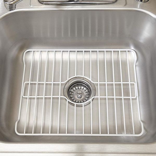 Better Houseware Sink Protector Prevents Scratches, Sink Rack for Bottom of Sink White Sink Mat Sink Protectors for Kitchen Sink Metal 12 x 10.25 x 1