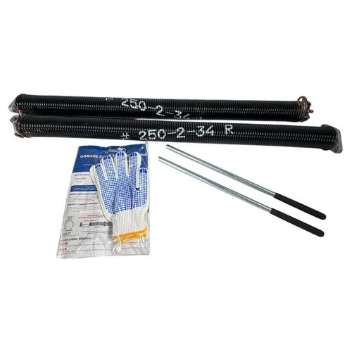 Pair of 2 Garage Door Torsion Springs Set with Winding Bars for (.250x2"x34")