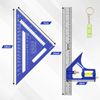 Square Combination Woodworking Tools, 7inch Carpenter Square Wood Working Tools and Accessories, 12inch Square Ruler, Includes Small Bubble Level, Protractor Angle Ruler Carpentry Tool