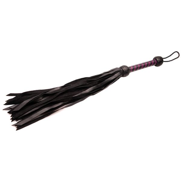 Strict Leather Premium Deerskin Flogger, Purple On Black