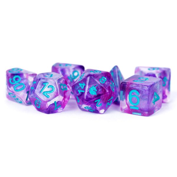 Unicorn Dice: Violet Infusion 16mm Poly Dice Set