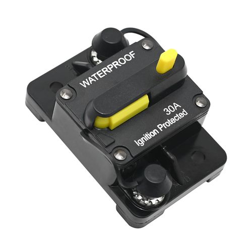 Vkinman Waterproof 30 Amp Manual Reset Circuit Breaker for Car Marine Trolling Motors Boat ATV, 12V-48V DC
