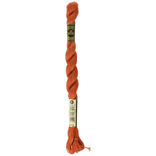 DMC Pearl Cotton Skein Size 5 27.3yd-Dark Burnt Orange Embroidery Accessory, Multicolor