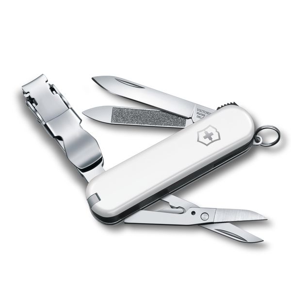 VICTORINOX 0.6463.7 Nail Clip, 580 White, Nail Clippers, Nail Clips, Nail Clips, Nail File Included, 8 Functions, Emergency Goods, First Aid, Stainless Steel, Rust Resistant, Compact