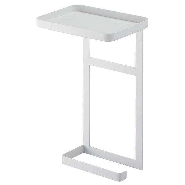 Yamazaki 4394 Toilet Paper Holder Top Rack, 2 Tiers, White, Approx. W 6.7 x D 4.9 x H 11.8 inches (17 x 12.5 x 30 cm), Tower Tower, Toilet, Portable Storage Shelf, Storage