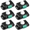 Macarrie 6 Pack 12V 24V PIR Sensor LED Motion Sensor Motion Detector Light Switch Body Infrared Sensing Motion Timer Function Sign Control PIR Controller for Flexible LED Strip Lights
