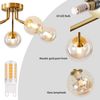 Sputnik Light Fixture Gold Flush,5 Lights Semi Flush Mount Ceiling Light Globe