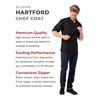 Chef Works Men's Hartford Chef Coat, Black, Medium