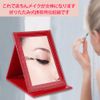 Professional Model Folding Mirror Makeup Mirror Angle Adjustable Desk Mirror Portable Compact Folding Mirror Red (Red)