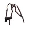 Barsony Horizontal Brown Leather Shoulder Holster Compatible with Glock 17 20 21 22 Right