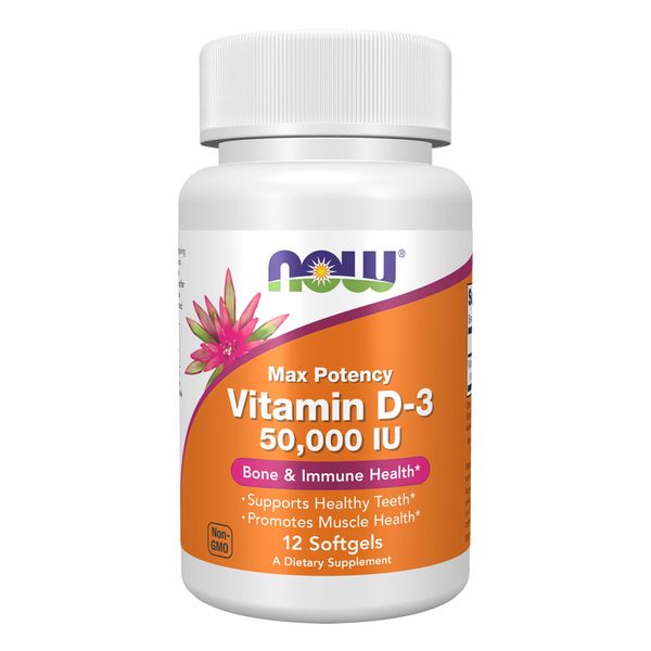 NOW Vitamin D-3 50,000 12 Soft Gels