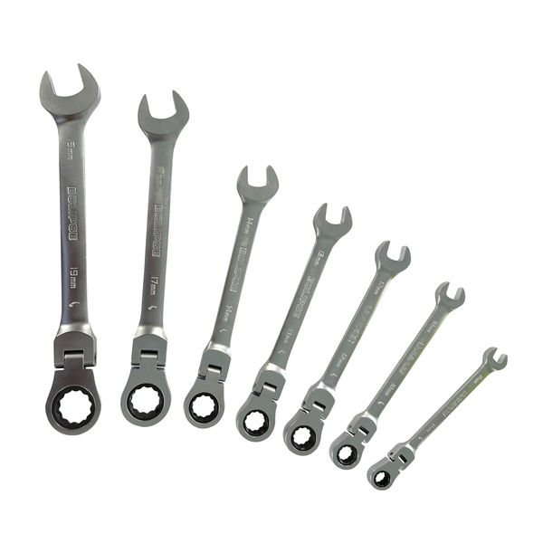 Eclipse Professional Tools ERWFLEX7PS 7 Piece Flexible Head Combination Ratchet Wrench Set