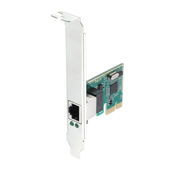 sourcing map PCIe RJ-45 Gigabit Network Card Adapter Ethernet Port 1000Mbps Built-in Expansion Card High Speed for Desktop, PC, Office Computer, Green