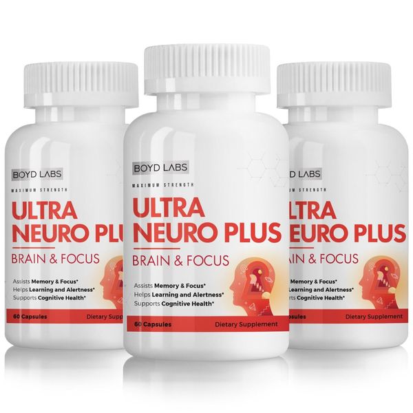 (3 Pack) Boyd Labs Ultra Neuro Plus Brain & Focus Formula - 180 Capsules