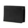 bugatti City Line Coin Wallet with Flap 4 CC Black, black, Classic leather flip top wallet
