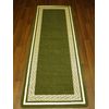 Non Slip Washable Kitchen Utility Caravan Runner Green