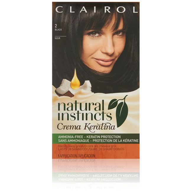 Clairol Natural Instincts Cream Keratina Hair Color Kit, 2 Espresso Crème, Clairol Natural Instincts Hair Color, Semi-Permanent Hair Dye