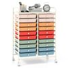20 Drawer Office Utility Rolling Storage Organizer Cart With 4 Universal Wheels
