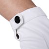 JISEN Men PU Leather Punk Half Finger Snap Performance Gloves White