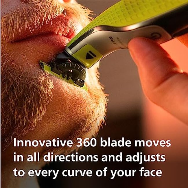 Philips OneBlade Original Hybrid Face, Electric Beard Trimmer and Razor,  with 1 x Original Blade for