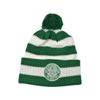 Official Glasgow Celtic Green and White Hoop Bobble hat