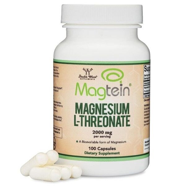 Magnesium L-Threonate (Original Magtein Formula), Bioavailable, 100 capsules