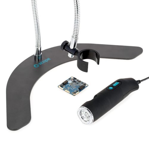 Q-Scope 500X 2MP Handheld USB Digital LED Microscope w Polarizer+Gooseneck Stand