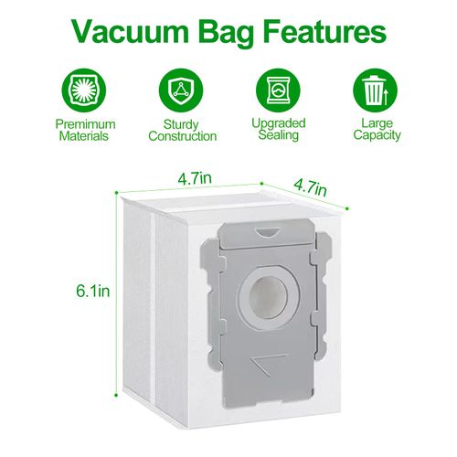 Omiracle 8 Pack Vacuum Bags Compatible with iRobot Roomba i1+, i3+, i4+, i5+, i6+, i7+, i8+, j5+, j6+, j7+, j8+, j9+, s9+, Sturdy Replacement Dirt Disposal Bags for Roomba Clean Base Models