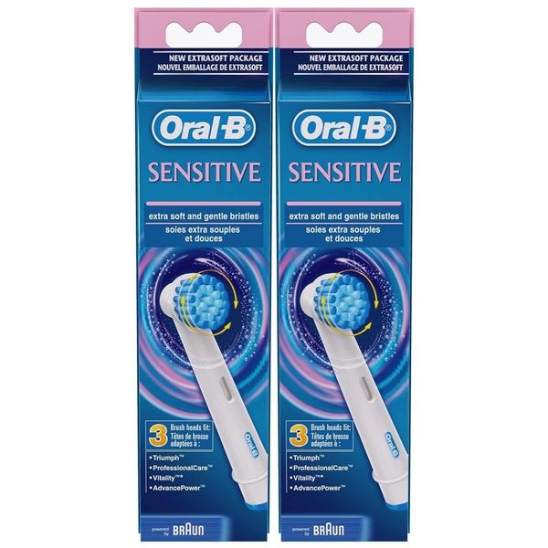 Oral B Sensitive Electric Toothbrush Replacement Brush Heads - 3 ct - 2 pk