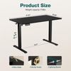 24x48 Inches Standing Desk Adjustable Height with Cable Management Black