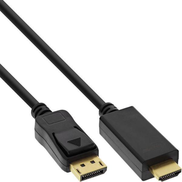 InLine® DisplayPort to HDMI Converter Cable, 4K/60Hz, Black, 7.5 m