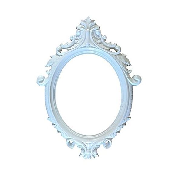 White Antique Style Oval 'Selfie' Posing Frame