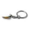 FizzyButton Gifts Fried Egg Charm Keyring Key Ring with Silver Tone Keychain