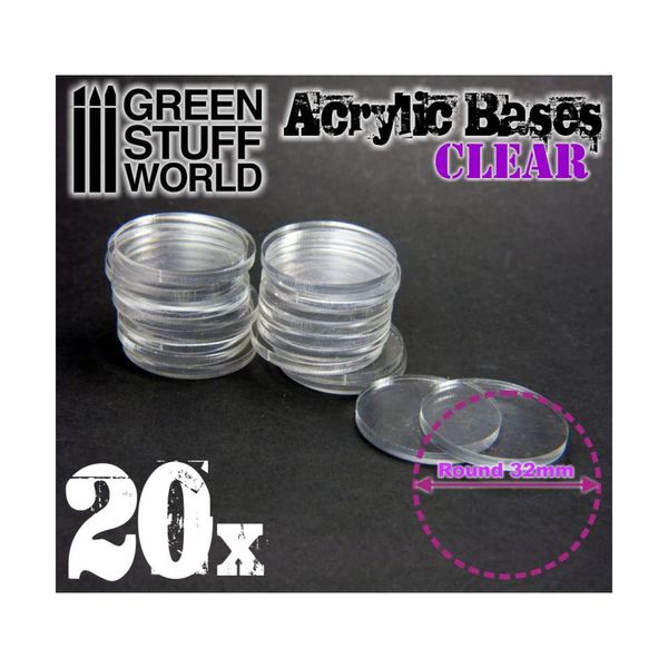 Acrylic Base - Round 32mm Clear