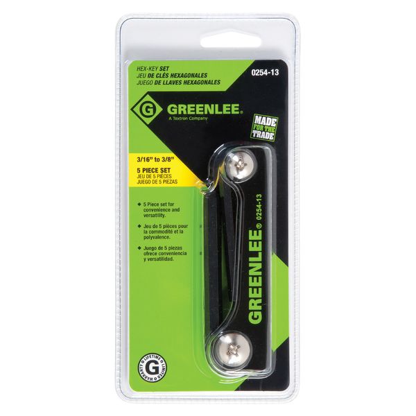 Greenlee 0254-13 Folding Hex Key Set, 5-Piece