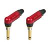 (2 Pack) Neutrik NP2RX-AU-SILENT Right Angle 1/4" Plug Gold Contacts & Red Shell